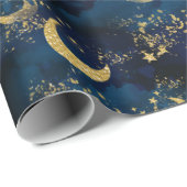 天魔法の月と星のパターン ラッピングペーパー (ロールコーナー)