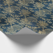 天魔法金色の花柄 ラッピングペーパー (角)