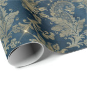 天魔法金色の花柄 ラッピングペーパー (ロールコーナー)