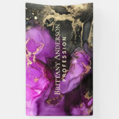 天黒紫金ゴールド抽象芸術事業 横断幕 (縦)