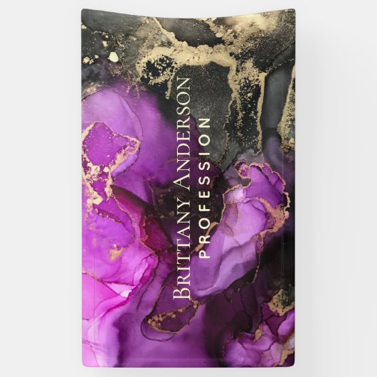 天黒紫金ゴールド抽象芸術事業 横断幕 (縦)