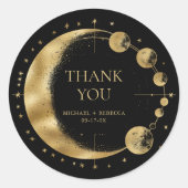 天黒金ゴールドムーンフェイズ結婚の感謝 ラウンドシール (正面)