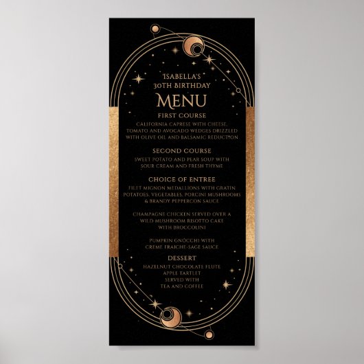 天黒金ゴールド太陽ムーンスターズ30歳の誕生日 ポスター (正面)