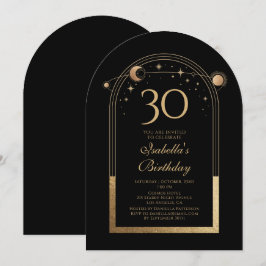 天黒金ゴールド太陽ムーンスターズ30歳の誕生日 招待状