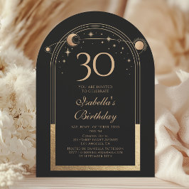 天黒金ゴールド太陽ムーンスターズ30歳の誕生日 招待状