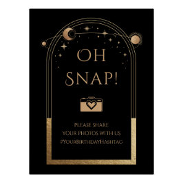 天黒金ゴールド太陽ムーンスターズOh Snap ポスター