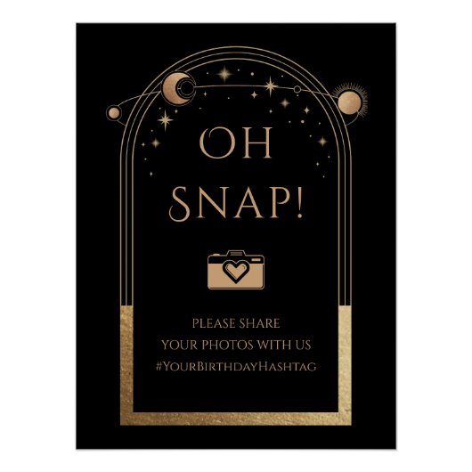 天黒金ゴールド太陽ムーンスターズOh Snap ポスター (正面)