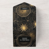 天黒金ゴールド結婚ズ オールインワン招待状 (外側)