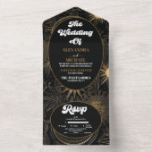 天黒金ゴールド結婚ズ オールインワン招待状 (内側)