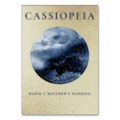 天、カシオペア(または他の)金ゴールドと青 テーブルナンバー (裏面)