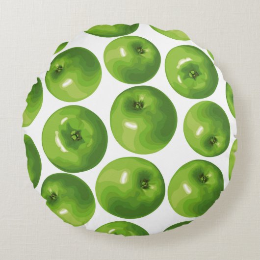 太いひまわりのフローラヴィンテージパターン ラウンドクッション (正面)