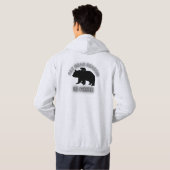 太いクマの季節はここにある – 黒 | パーカ (裏面フル)