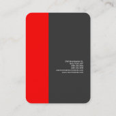 太いグレースタイリッシュレッドミニマルモダンリスト 名刺 (裏面)