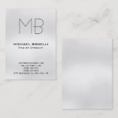 太いグレーモダンのモノグラムの名刺 名刺 (正面/裏面)