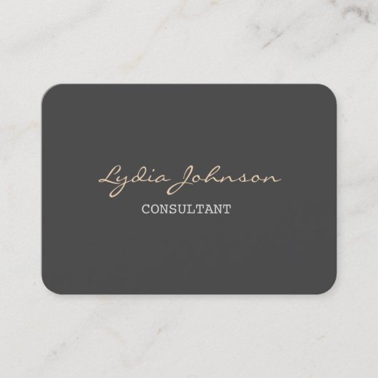 太いスクスタイリッシュリプトトレンディーグレー背景 名刺 (正面)