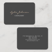 太いスクスタイリッシュリプトトレンディーグレー背景 名刺 (正面/裏面)