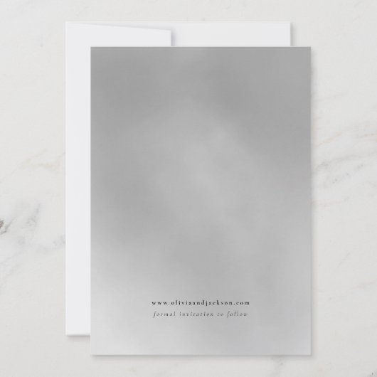 太いフォントの名前が目立つSave the Dateのお知らせ セーブザデート (裏面)