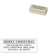 太いラインのメリークリスマス差出人住所 ラバースタンプ (押印)
