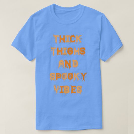 太い太い太い太い不気味ウイーブハロウィーンパンプキン幽霊 Tシャツ (デザイン正面)