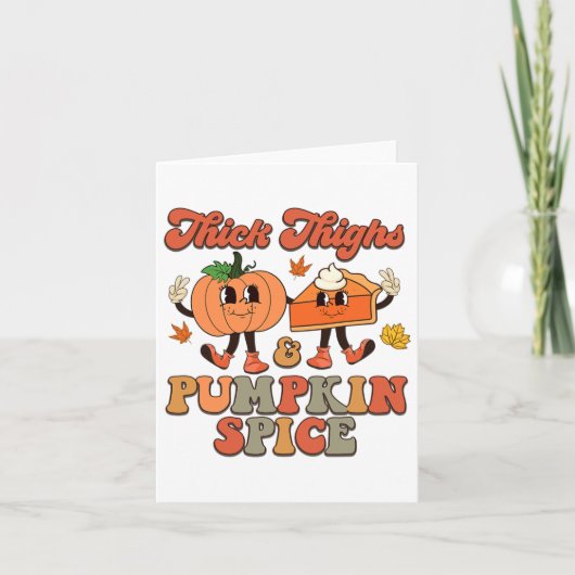 太い太い太い太い太もとカボチャパイ秋感謝祭 カード (正面)