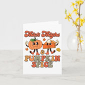 太い太い太い太い太もとカボチャパイ秋感謝祭 カード (黄色い花)