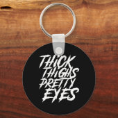 太い太ももかわいらしの目ジおもしろいム女の子らしい女の子脚 キーホルダー (正面)