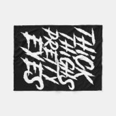 太い太ももかわいらしの目ジおもしろいム女の子らしい女の子脚 フリースブランケット (正面(横))