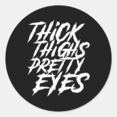 太い太ももかわいらしの目ジおもしろいム女の子らしい女の子脚 ラウンドシール (正面)
