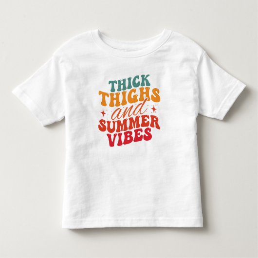 太い太ももも&サマービベスビーチ食料品 トドラーTシャツ (正面)