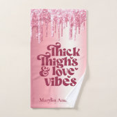 太い太ももも&ラブビーブスバレンタイングリッタードリップ バスタオルセット (ハンドタオル)