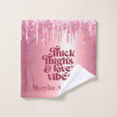 太い太ももも&ラブビーブスバレンタイングリッタードリップ バスタオルセット (ウォッシュタオル)