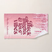 太い太ももも&ラブビーブスバレンタイングリッタードリップ バスタオルセット (ハンドタオル)