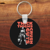 太い太もも圧砕男の重量挙げボディビル キーホルダー (正面)