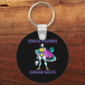 太い太もも圧砕男の重量挙げボディビル キーホルダー (正面)