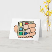 太い指 カード (黄色い花)