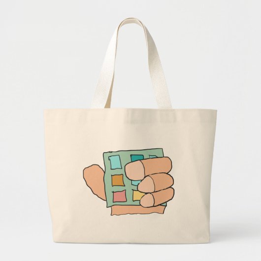 太い指 ラージトートバッグ (正面)
