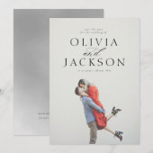 太い文字の名前が目立つ結婚式のご案内 セーブザデート (正面/裏面)