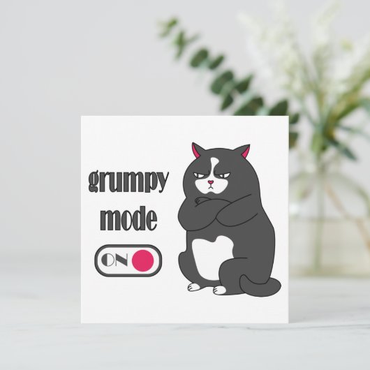 太い猫カードのおもしろい不機嫌なモード セーブザデート (スタンド正面)