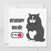 太い猫カードのおもしろい不機嫌なモード セーブザデート (正面)