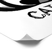 太い猫グレーとブラック ポスター (角)