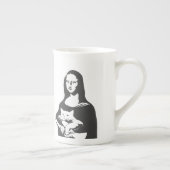 太い猫by da vinci – 背景色を選択 ボーンチャイナマグカップ (右)