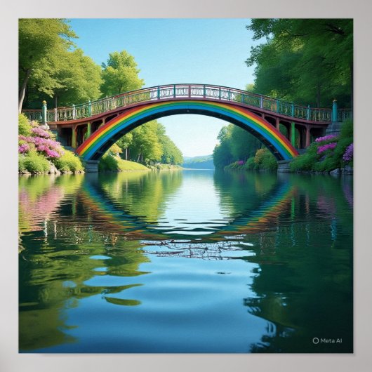太い端の湾曲した虹の橋 ポスター (正面)