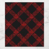 太い素朴線を持つ黒くて鮮やかな赤い格子模様 ワインラベル (シングルラベル)