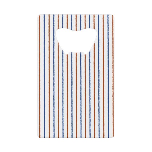 太い線と太ストライプ色の青い色 クレジットカード栓抜き (正面)