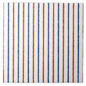 太い線と太ストライプ色の青い色 タイル (正面)