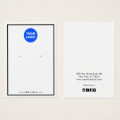 太い線の白縁どい追加ロゴのイヤリングディスプレイ (正面&裏面)