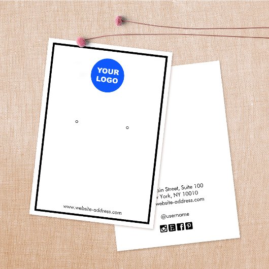 太い線の白縁どい追加ロゴのイヤリングディスプレイ