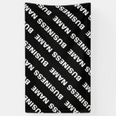 太い繰り返し編集可能な名前 | シンプルな黒と白 横断幕 (縦)