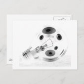 太い電球の白黒ネガ写真 ポストカード (正面/裏面)