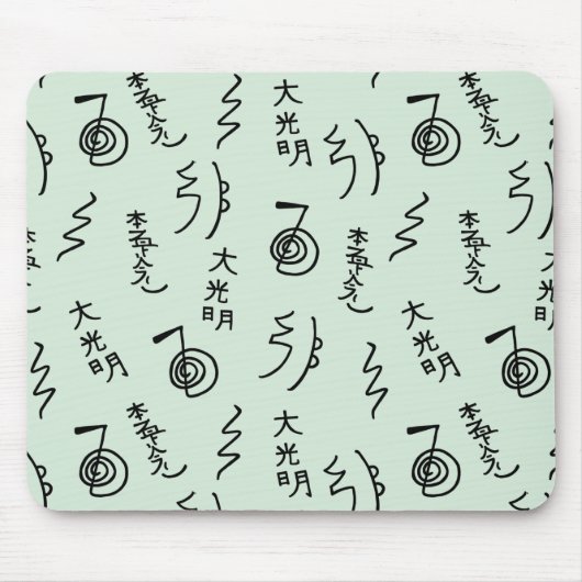 太い霊気記号パターン – 霊気修復 マウスパッド (正面)